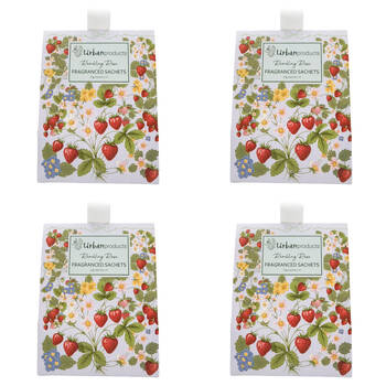 4x 4pc Urban Rambling Rose Strawberry Field Fragranced Sachets Gift Pack 40g