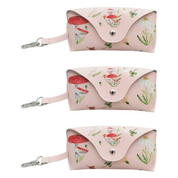 3PK Urban Leather Bee Enchanted Glasses Storage Case 6x16cm Pink