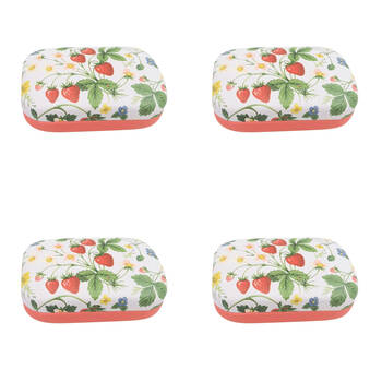 4PK Urban Leather Strawberry Fields Mini Travel Storage Case 9cm Mauve