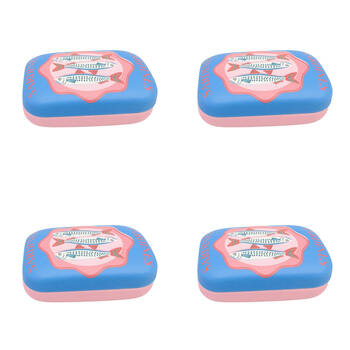 4PK Urban Leather Sardines Mini Travel Cosmetic Storage Case 9cm Blue