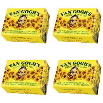 4PK Unemployed Philosophers Guild 56g Body Bar Soap Van Gogh's Sunflower