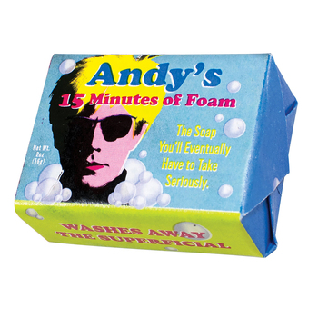 Unemployed Philosophers Guild 56g Body Bar Soap Andy's 15 Minutes of Foam