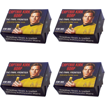 4PK Unemployed Philosophers Guild 56g Body Bar Soap Captain Kirk Boldy Go