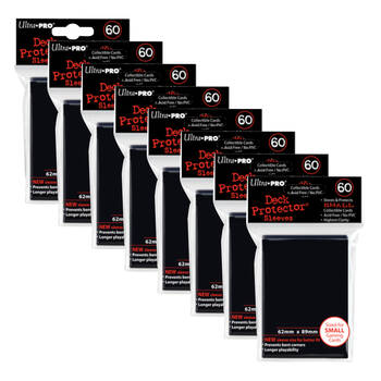 8x 60pc Ultra Pro Mini Deck Gaming Card Sleeve Protector 62x89mm - Black