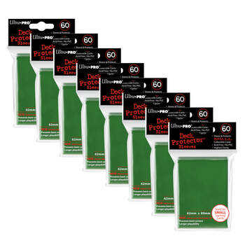 8x 60pc Ultra Pro Mini Deck Gaming Card Sleeve Protector 62x89mm - Green