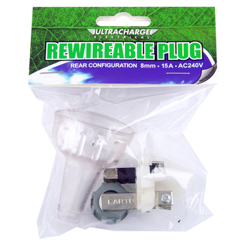 Ultracharge 15A Rewireable Plug 240V Rear Entry