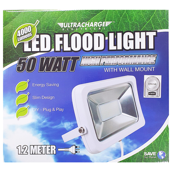 Ultracharge 50W Wall Mounted Led Floodlight - White