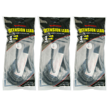 3PK Ultracharge Extension Lead 3M - Black