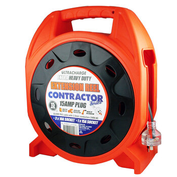 Ultracharge 15A Extension Reel 15M Extra Heavy Duty