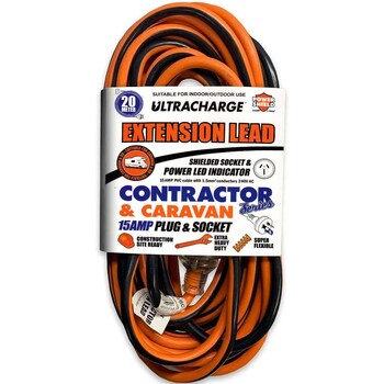 Ultracharge 15A Extension Lead & Plug 20M Extra Heavy Duty