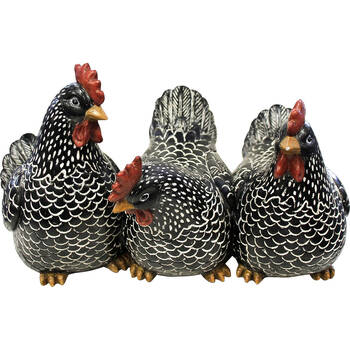 LVD Resin Three Chicken Friends Home/Garden Decor 30cm - Black