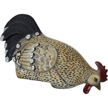 LVD Resin Hen Sitting Home/Garden Decor 31x19cm - Grey Wash