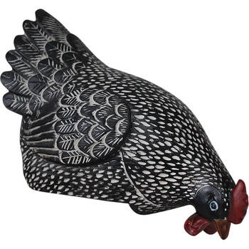 LVD Resin Hen Sitting Home/Garden Decor 24x16cm - Black