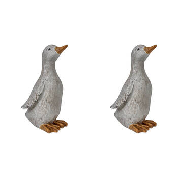 2PK LVD Resin Duck Sitting Small Home/Garden Decor 10cm - White