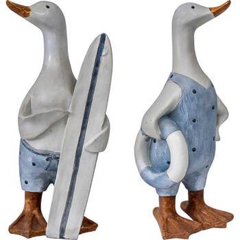 2pc LVD Surfing Ducks Resin Figurine Home/Garden Decor Set Large