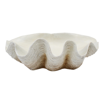LVD Decorative 53cm Resin Clam Shell/Trinket Decor XL - White/Beige