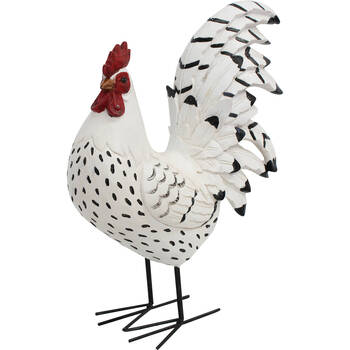 LVD Resin Rooster Home/Garden Decor 30x34cm - White