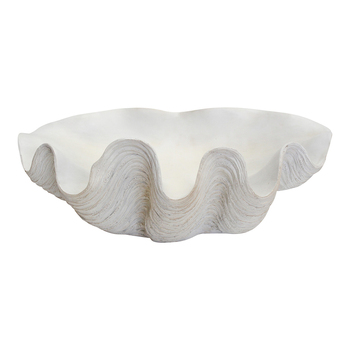 LVD Decorative 66cm Resin Giant Clam Shell/Trinket Decor - White