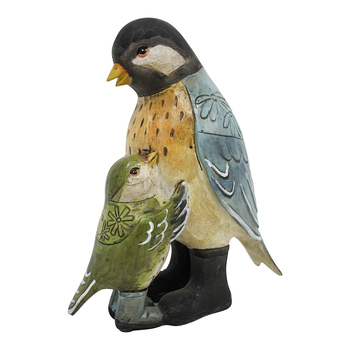 LVD Resin 20cm Bird Mum w/ Chick Home Decorative Figurine