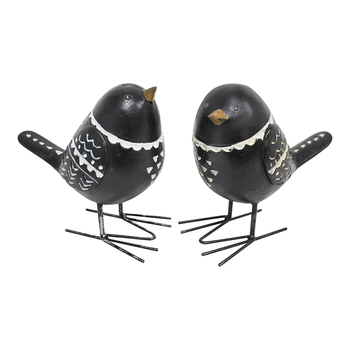 LVD 2pc Resin 18cm Blackbirds Home Decorative Figurine Set - Black