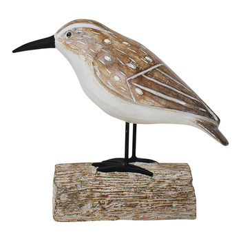 LVD Resin 19cm Rustic Bird Home Decorative Figurine - Brown