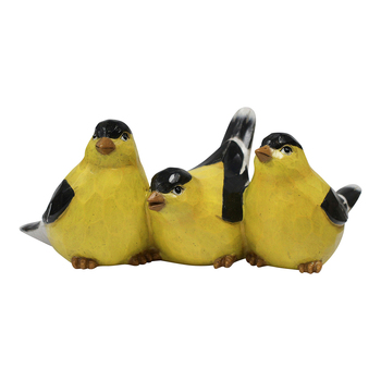 LVD Resin 27cm Sitting Birds Home Decorative Figurine - Yellow