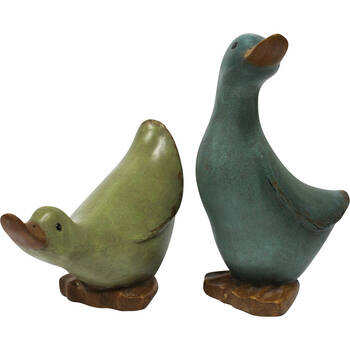 2pc LVD Coloured Ducks Resin Sculpture Set Home/Office Decor