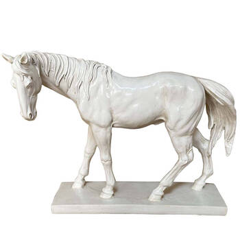 LVD Horse Resin Figurine Home/Office Decor 30cm White