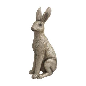 LVD Polyresin Sculpture Sitting Hare Home/Office Decor Champagne Large