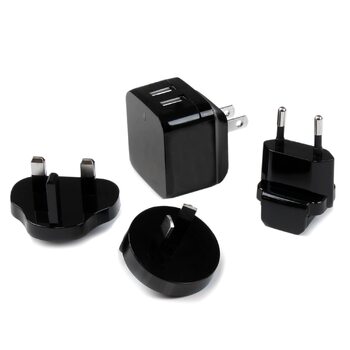 2 port USB Travel Wall Charger 17W / 3.4A - 110V/220V