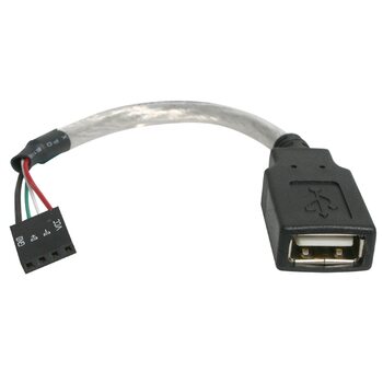 6in USB 2.0 Cable - USB A Female to USB Motherboard 4 Pin Header F/F