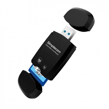 Simplecom CR303 SuperSpeed Male USB 3.0 to microSD/SD Card Reader Female - Black