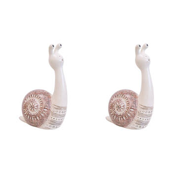 2PK LVD Tall Snail Resin Figurine Small Home Decor 10x15cm - Bolt