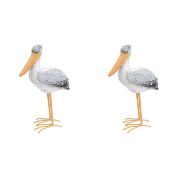 2PK LVD Standing Pelican Resin Figurine Home Decor 18cm