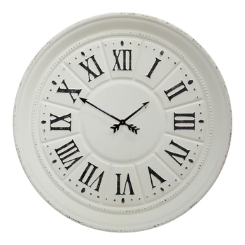 LVD OrloMetal 97cm Wall Clock Round Analogue Decor - White
