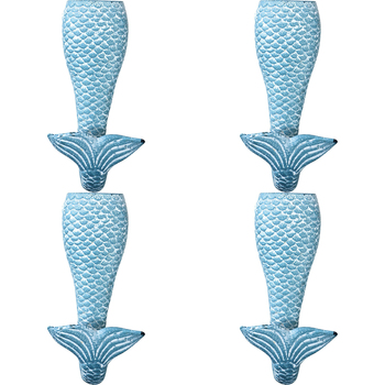 4PK LVD Hook Mermaid Blue Decorative Wall Hangers Home Organisation