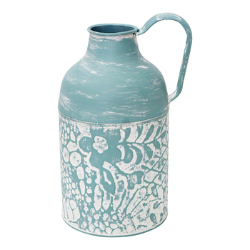 LVD Metal 27.5cm Urn Flower Vase Home Decor - Peony Blue