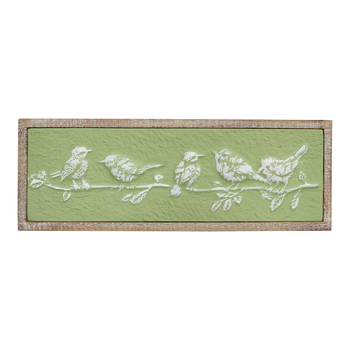 LVD Metal 85x30cm Wall Hanging Art Decor Birds Decorative Home Display Green