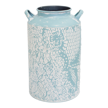 LVD Metal 35.5cm Urn Flower Vase Home Decor - Peony Blue