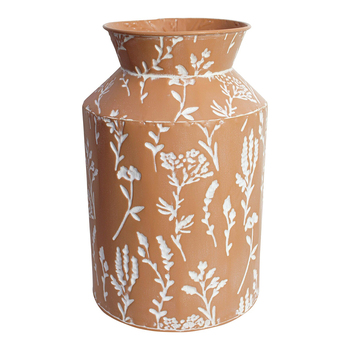 LVD Metal 31.5cm Urn Flower Vase Home Decor Medium - Terracotta