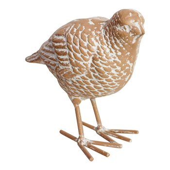 LVD Metal 14cm Standing Bird Sculpture Ornament Decor - Sandstone
