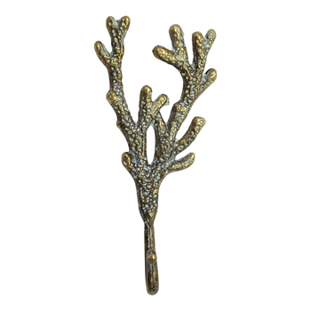 LVD Metal 21cm Antique Coral Hook Clothes Hanger Home Decor - Gold