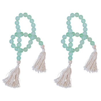 2PK LVD Resin Bead Tassel Home/Lounge Decor 95cm - Sea