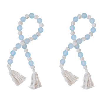 2PK LVD Resin Bead Tassel Home/Lounge Decor 90cm - Sky