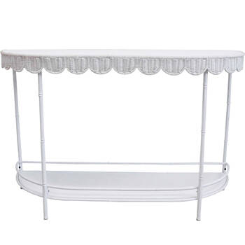 LVD Curve Scallop Console Table Furniture 123x77cm - White