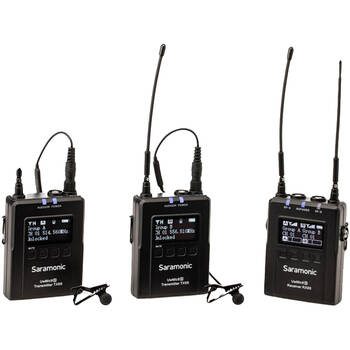 3pc Saramonic UHF Wireless Microphone System Kit For Broadcast/TV/Vloggers