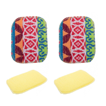 2PK 2pc Euroscrubby Multipurpose Kitchen Scrubber Set Assorted