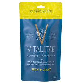Vitalitae Dog Jerky - Skin & Coat w/ Hemp Oil & Protein 150g