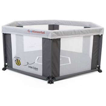 Veebee Continental 6 Sided Play Yard Marble Grey