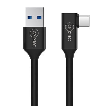 Cruxtec 3m VR Cable USB-A to Type-C 90 Degree Angle - Black